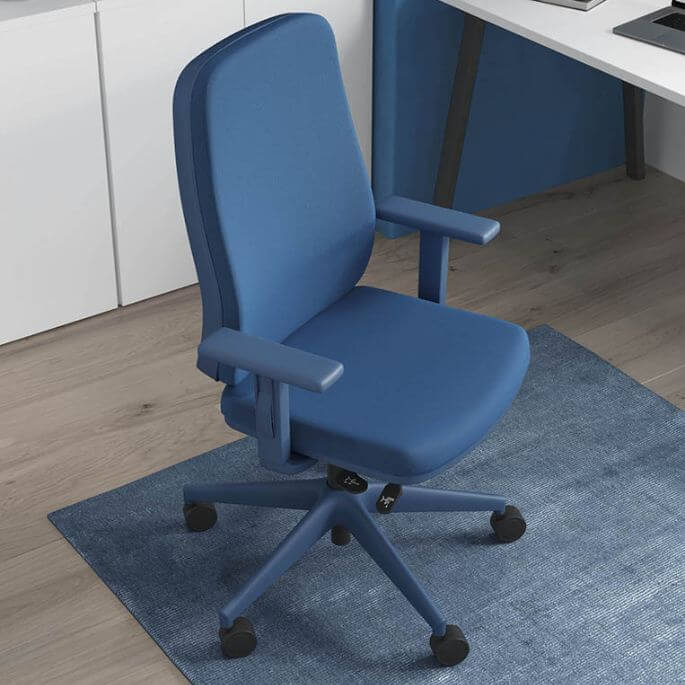 Fauteuil de bureau coque bleu en tissu Moovie